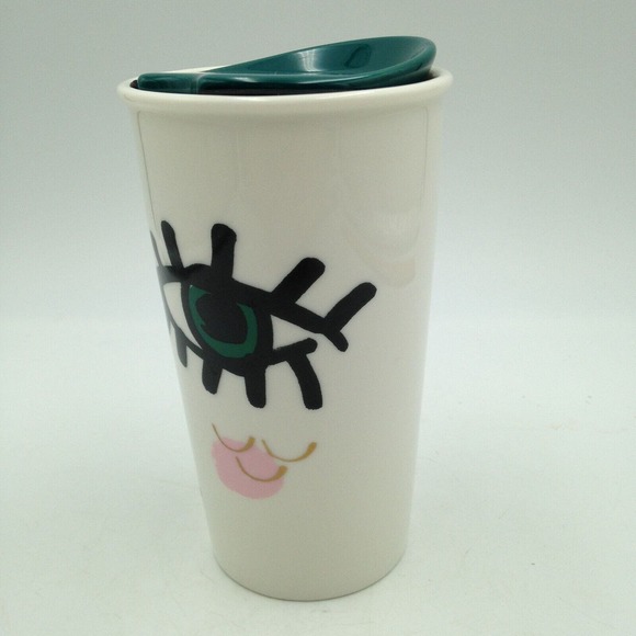 Starbucks Siren Face 2014 Anniversary To Go Coffee Cup Mug 12oz Double Walled - Picture 5 of 9